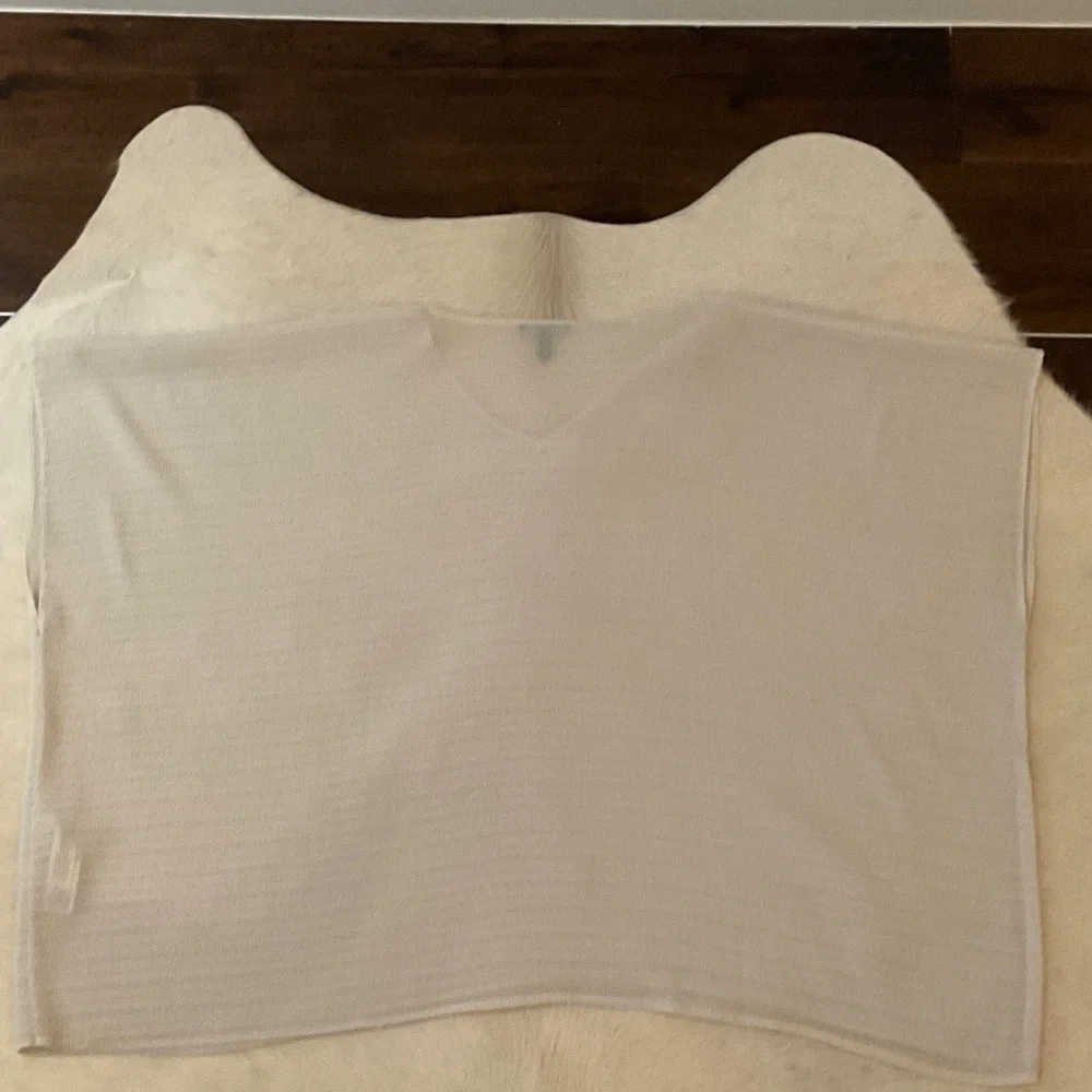 Eileen Fisher Soft Cream V-Neck Poncho - Picture 3 of 3